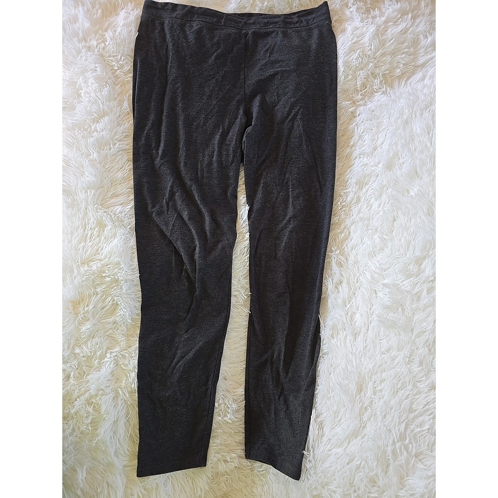 PINK Victoria's Secret Leggings Womens L Dark Gray High Rise Crop Capri